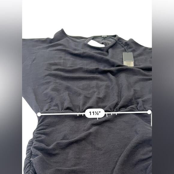 Monrow SUPER SOFT OPEN BACK SHIRRED DRESS BLACK Long Sleeve Size Small NEW - Picture 11 of 14